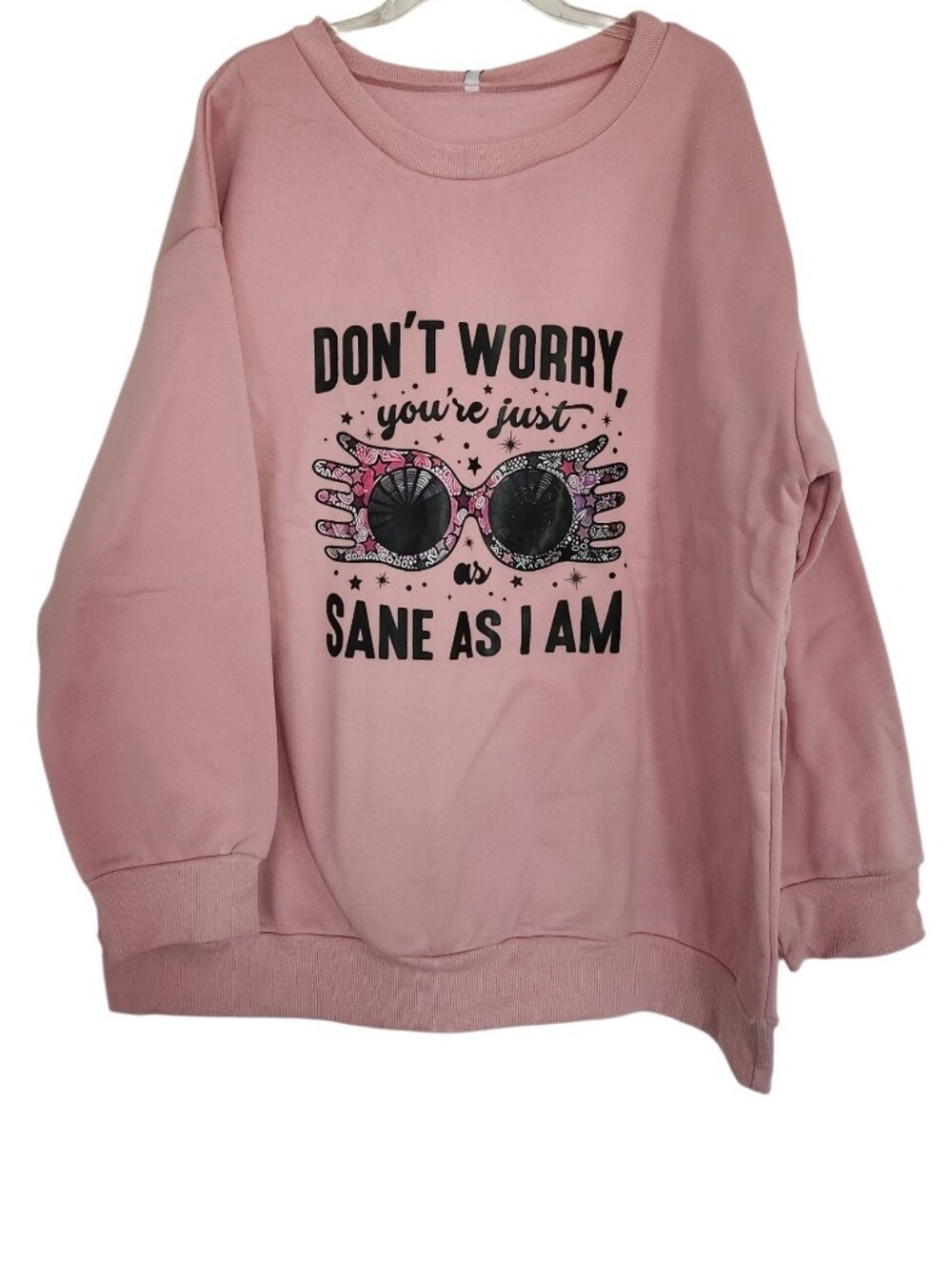 Pink Graphic Crewneck Sweatshirt - "Don't Worry" Sz XXL Nwt